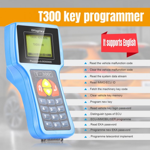 V202209 T300 Key Programmer English Version Blue