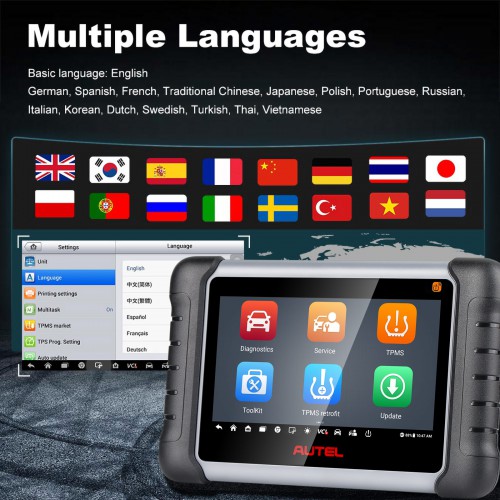Autel MaxiPRO MP808Z-TS Android 11 Bi-Directional TPMS Relearn Tool Supports Sensor Programming Newly Adds Battery Testing Function