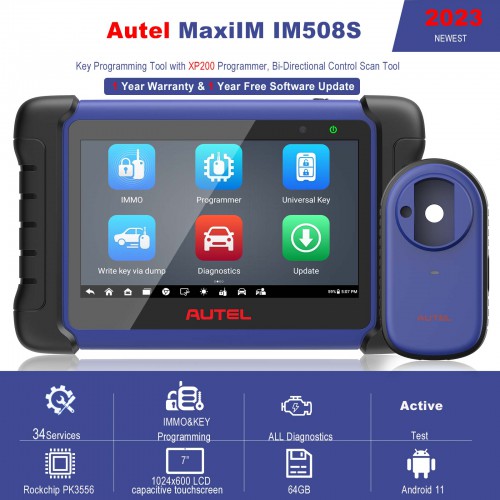 2023 Autel MaxiIM IM508S IMMO and Key Programming Tool (No Area Restriction) Free Update Online with Free OTOFIX Smart Key Watch