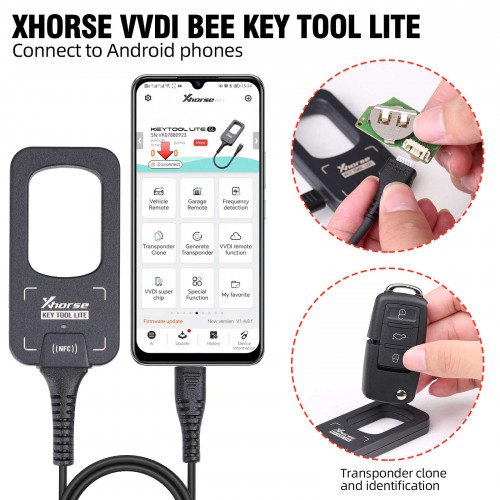 2023 Xhorse VVDI BEE Key Tool Lite with 6 XKB501EN Wire Remotes Free Shipping