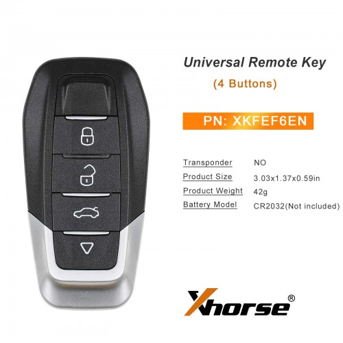 Xhorse XKFEF6EN Universal Remote Key FA.LL Type Wired Folding Key 4 Buttons Bright Black 5pcs/lot Free Shipping