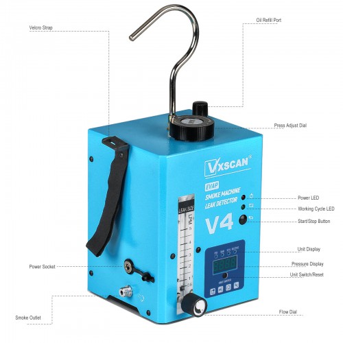 VXSCAN V4 Automotive Smoke Leak Detector EVAP Fuel Pipe Leakage Detector for All 12V Car, Motorcycles, Snowmobiles, ATV, Light Trucks, Boats