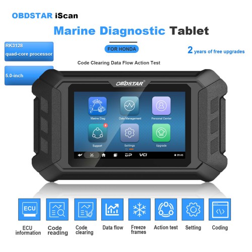 OBDSTAR iScan HONDA Marine Diagnostic Tablet Code Reading Code Clearing Data Flow Action Test 2 Years Free Update