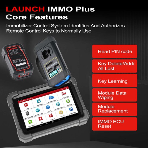 LAUNCH X431 IMMO PLUS Key Programmer with X-prog3 for IMMO Clone Diagnostics 3-in-1 Supports ECU Coding and 39 Special Functions with MQB Calculator