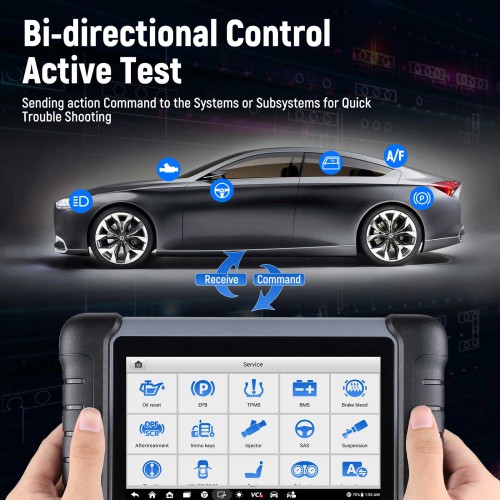 Autel MaxiCOM MK808Z-BT Bi-Directional Car Diagnostic Scan Tool Supports Active Tests 28+ Services, BT506 MV108, FCA AutoAuth