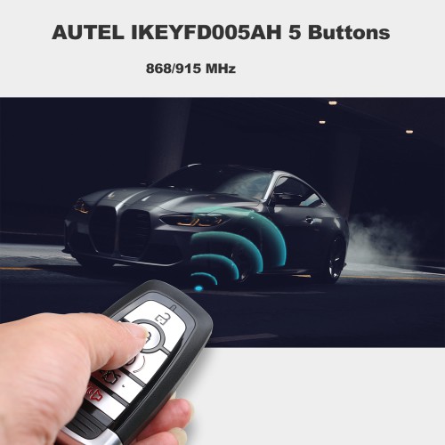 AUTEL IKEYFD005AH Ford Style Universal Smart Key 5 Buttons 868/915 MHz