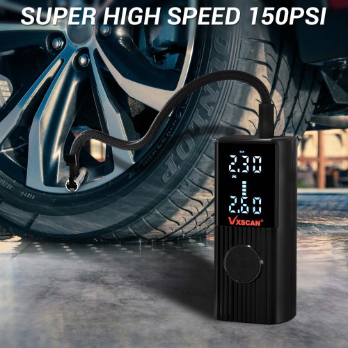 VXSCAN 180 PSI Tire Inflator Portable Air Compressor, 22 Cylinders 6000mAh Battery Air Pump Suitable for Car Bike Motorcycle Ball