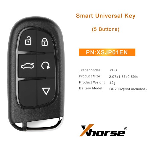 [5Pcs/Set] XHORSE XSJP01EN Jeep Type 2 Style Universal XM38 Smart Key 5 Buttons Free Shipping