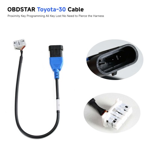 OBDSTAR Toyota 30 PIN Cable V2 for 4A 8A-BA Proximity All Keys Lost Bypass PIN Used with X300 DP Plus/X300 Pro4