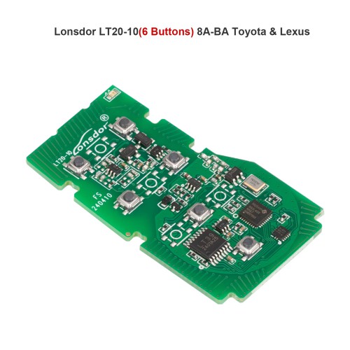 Lonsdor LT20-10 6-Button 8A-BA Smart Key PCB Board for 2023 Toyota Lexus Adjustable Frequency