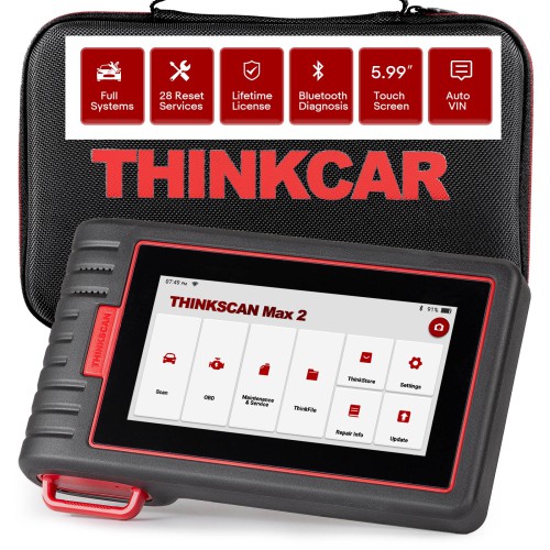 THINKCAR ThinkScan Max 2 Diagnostic Tools, 28 Service Functions Lifetime Free Update, ECU Coding Supports CAN FD FCA AutoAuth