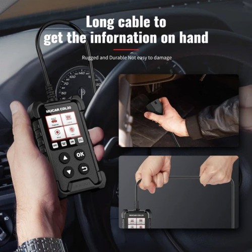 MUCAR CDL20 OBDII Code Reader Check Engine Car Code Reader with Full OBD2 Functions, Vehicle Info/MIL/EVAP/ Freeze Frame/ DTC Library