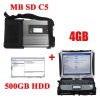 V2021.12 MB SD C5 Connect Compact 5 Star Diagnosis with Panasonic CF19 I5 4GB Laptop and Pre-Installed Software HDD