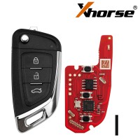 [5pcs/lot] XHORSE XKKF06EN 2nd Generation Smart Remote Knife Style Flip-3BTN-Chrome Plating