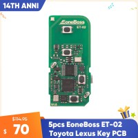 [5pcs/Set] EoneBoss ET-02 Toyota Lexus Smart Remote Key PCB Supports 8A 4D