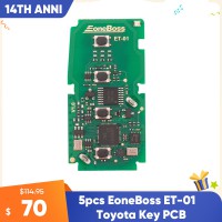 [5Pcs/set] EoneBoss ET-01 Toyota Universal Smart Remote Key PCB 4 Buttons Supports 8A 4D