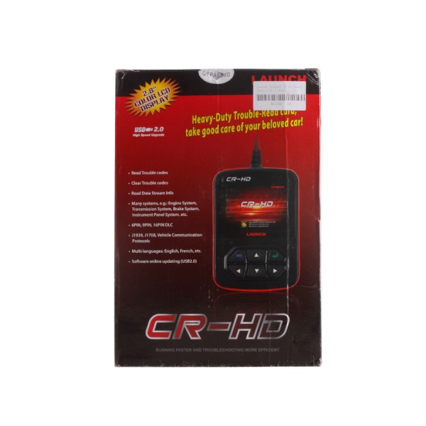 J1708 and J1939 protocols LAUNCH CReader HD Plus Heavy Duty Truck Obd2 Diagnostic Reader OBDII Scan Tool CRHD Truck Code Scanner With OBD-II Communication Modes 1-10 and J1587 