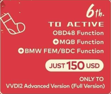 Xhorse VVDI2 OBD48 Function + MQB Function+ BMW FEM/BDC Function (Only For VVDI2 Full Version)