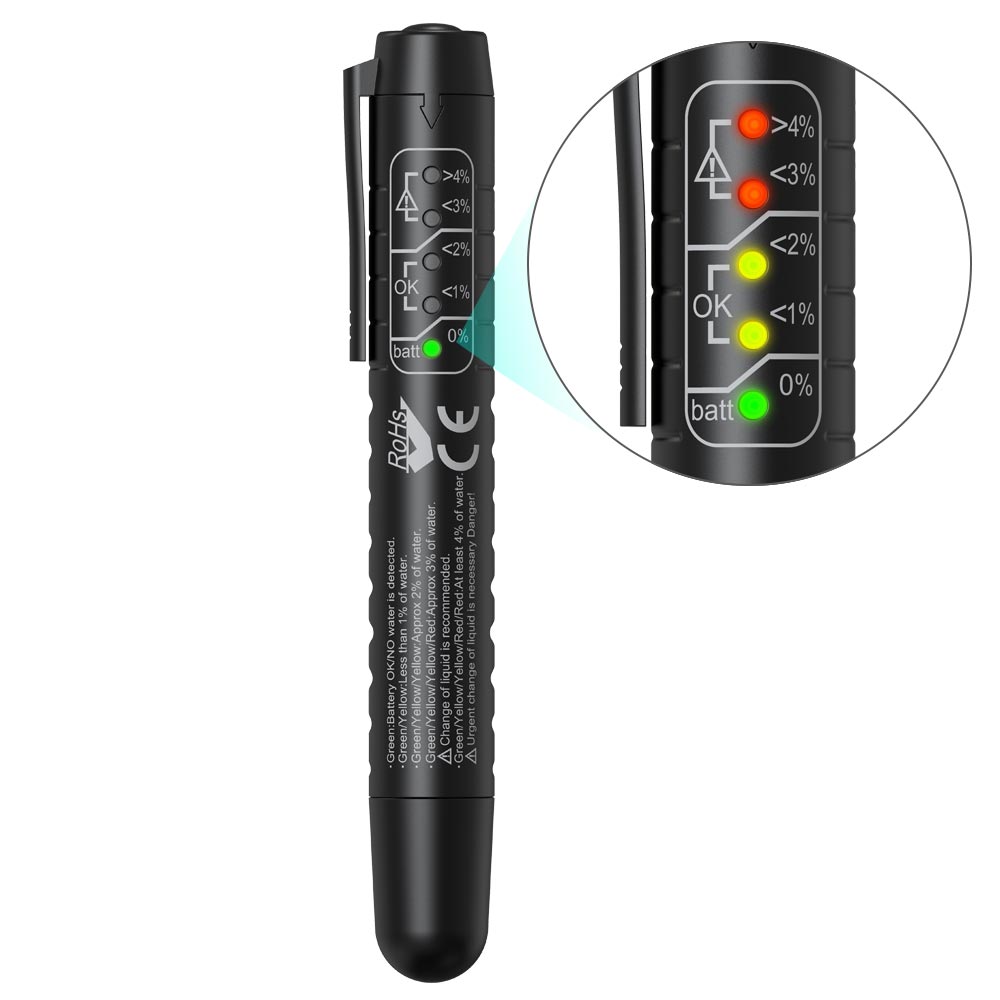 5 LED Brake Fluid Liquid Tester Pen Car Auto Oil Moisture Diagnostic Tool
