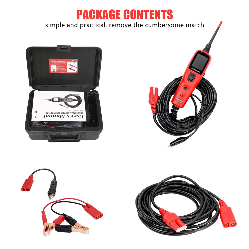 Autel PowerScan PS100 Diagnostic Tool Electrical System Circuit Test Leads Cable 