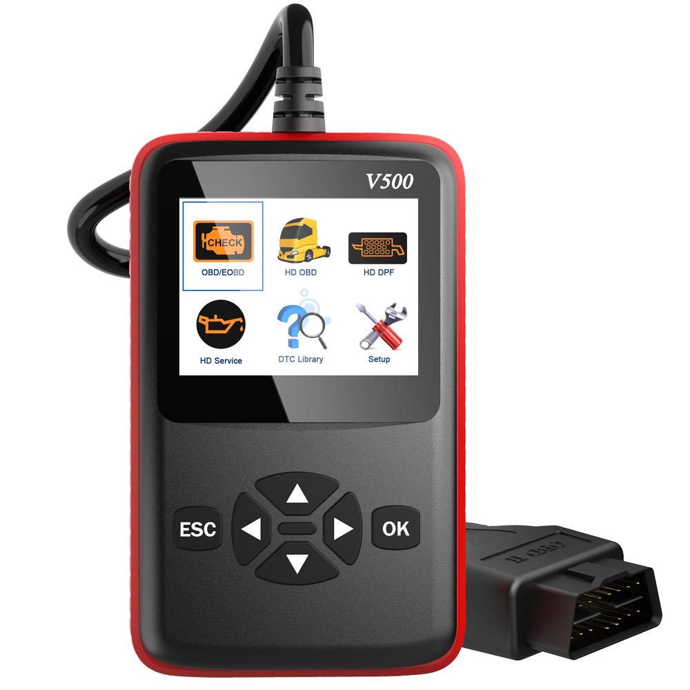 OBD2 Device Car Heavy Duty Truck Diagnostic Fault Code Reader Scanner Tool V500* 