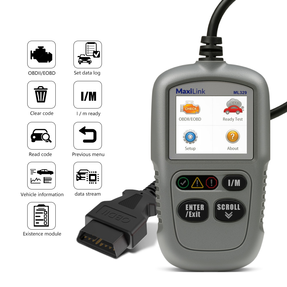 Engine Fault CAN Scan Tool with Patented One-Click I/M & AutoVin Advanced version of the AL319 OBD2 Scanner Autel ML329 Code Reader 