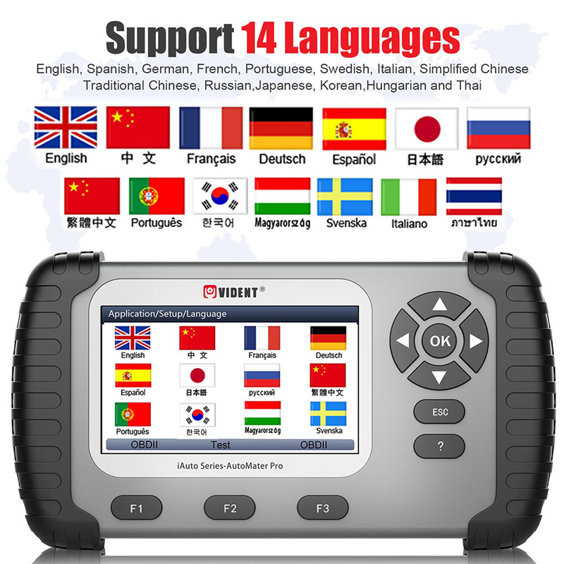 VIDENT iAuto708 supported languages
