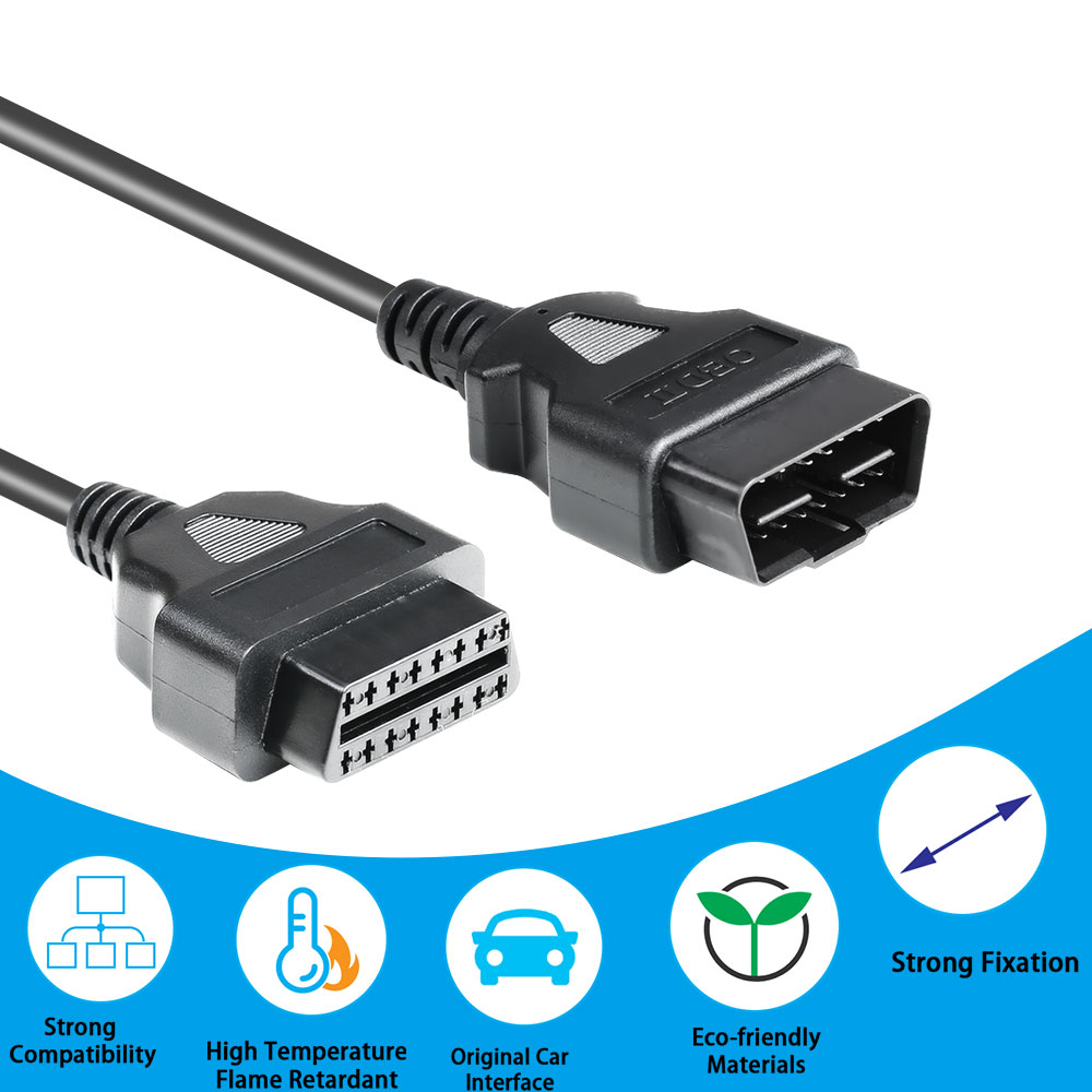 OBD 2 16Pin Male to DB 25Pin Male Extension Cable Diagnostic Extender 100cm 