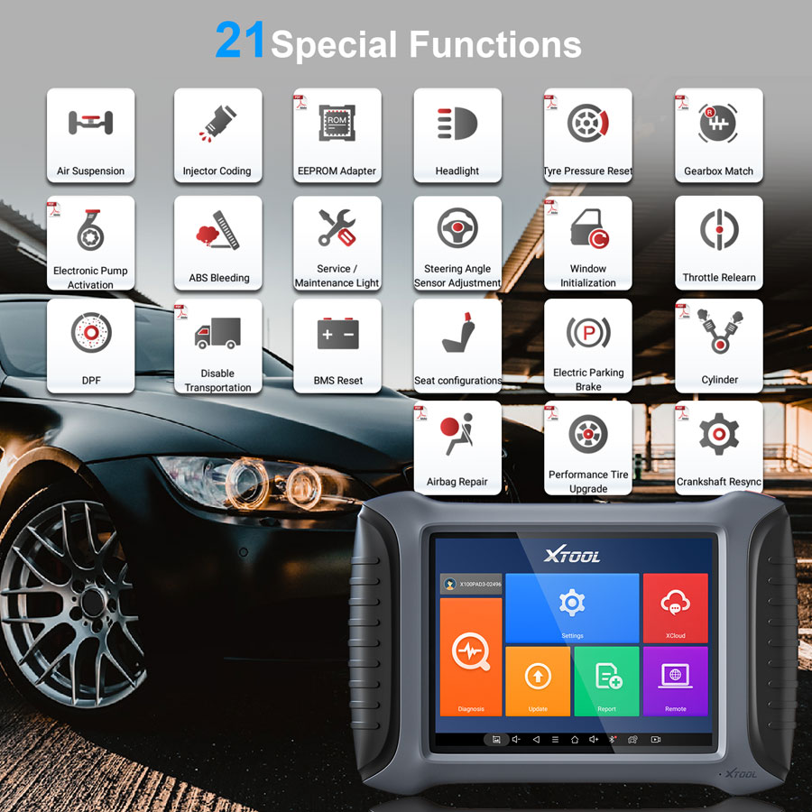 XTOOL X100 PAD3 SE  supported function