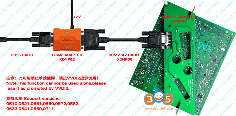 Connect Audi BCM2 Adapter with vvdi2 vvdi prog 3