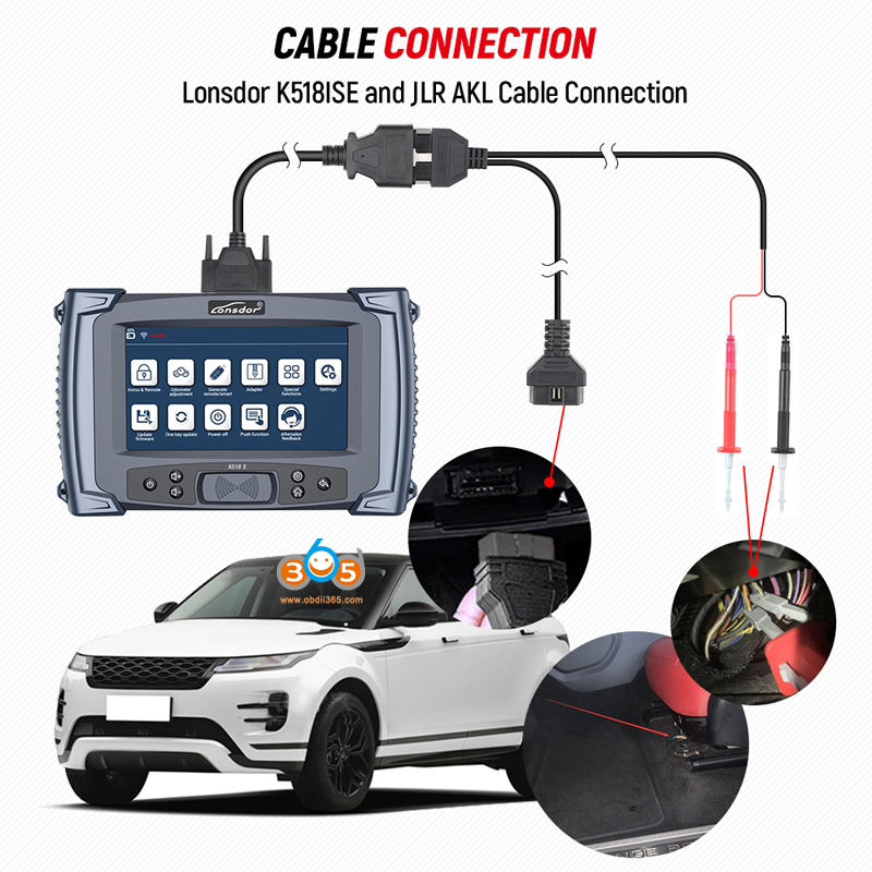 connect lonsdor jl akl cable with k518