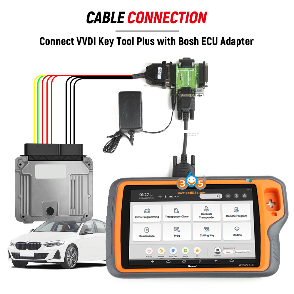 Connect Key Tool Plus with Bosh ECU Adapter