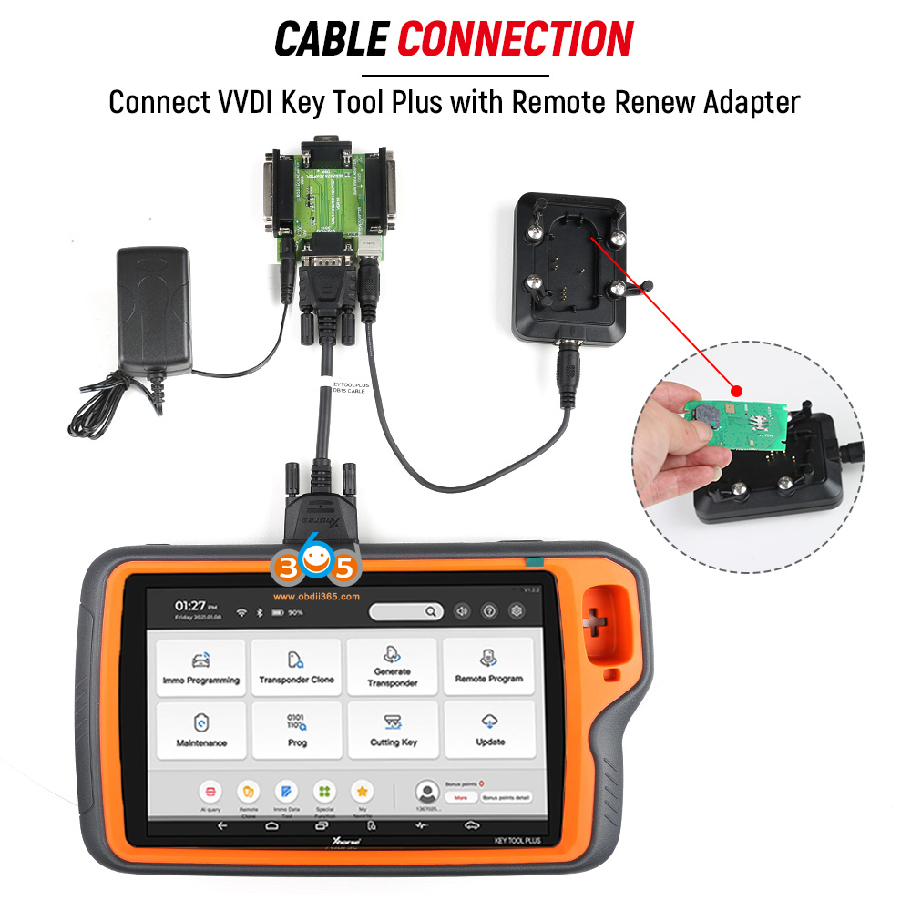 Connect Key Tool Plus with Remote Renew Adapter