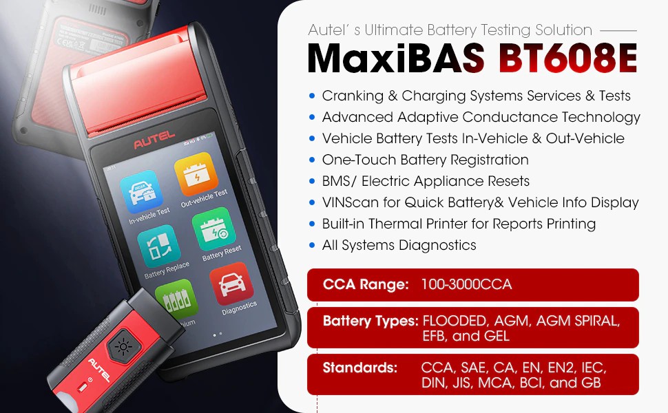 Autel MaxiBAS BT608E battery tester 1