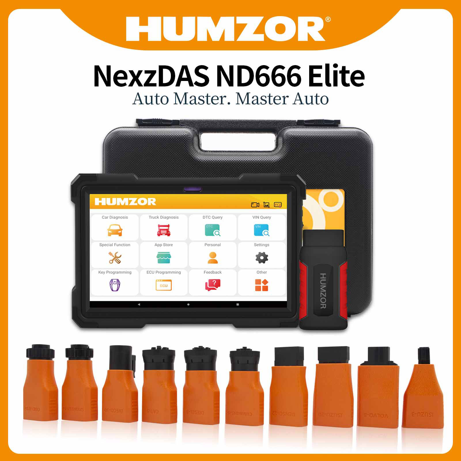 Humzor NexzDAS ND666 Plus Auto Diagnosis Tool OBD2 Scanner for Cars And  Heavy Duty Trucks