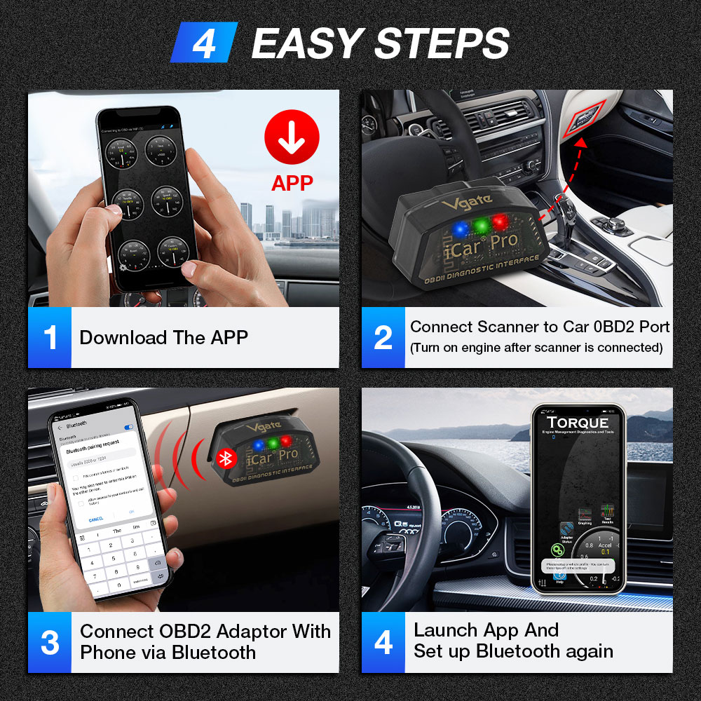 connect vgate icar pro with android 