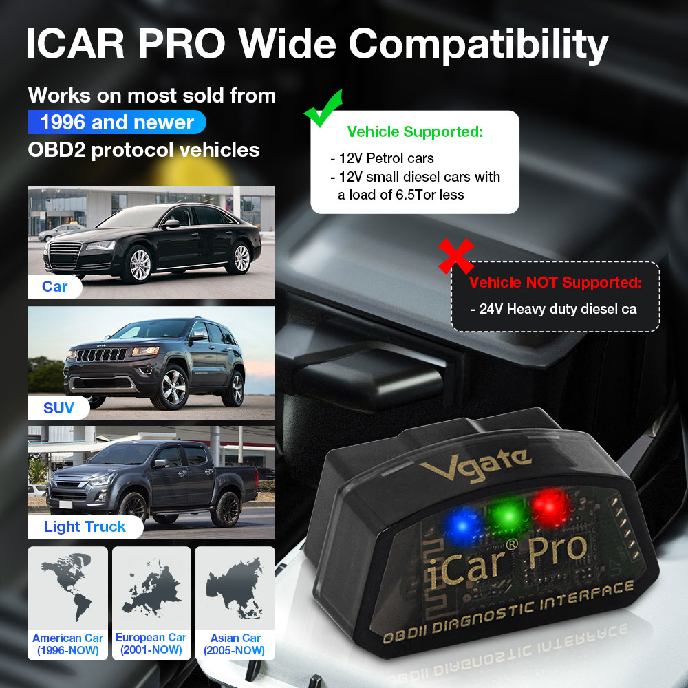 vgate icar pro Vehicle Compatibility
