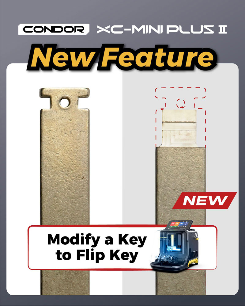 xhorse condor ii Modify an ordinary key to a flip key