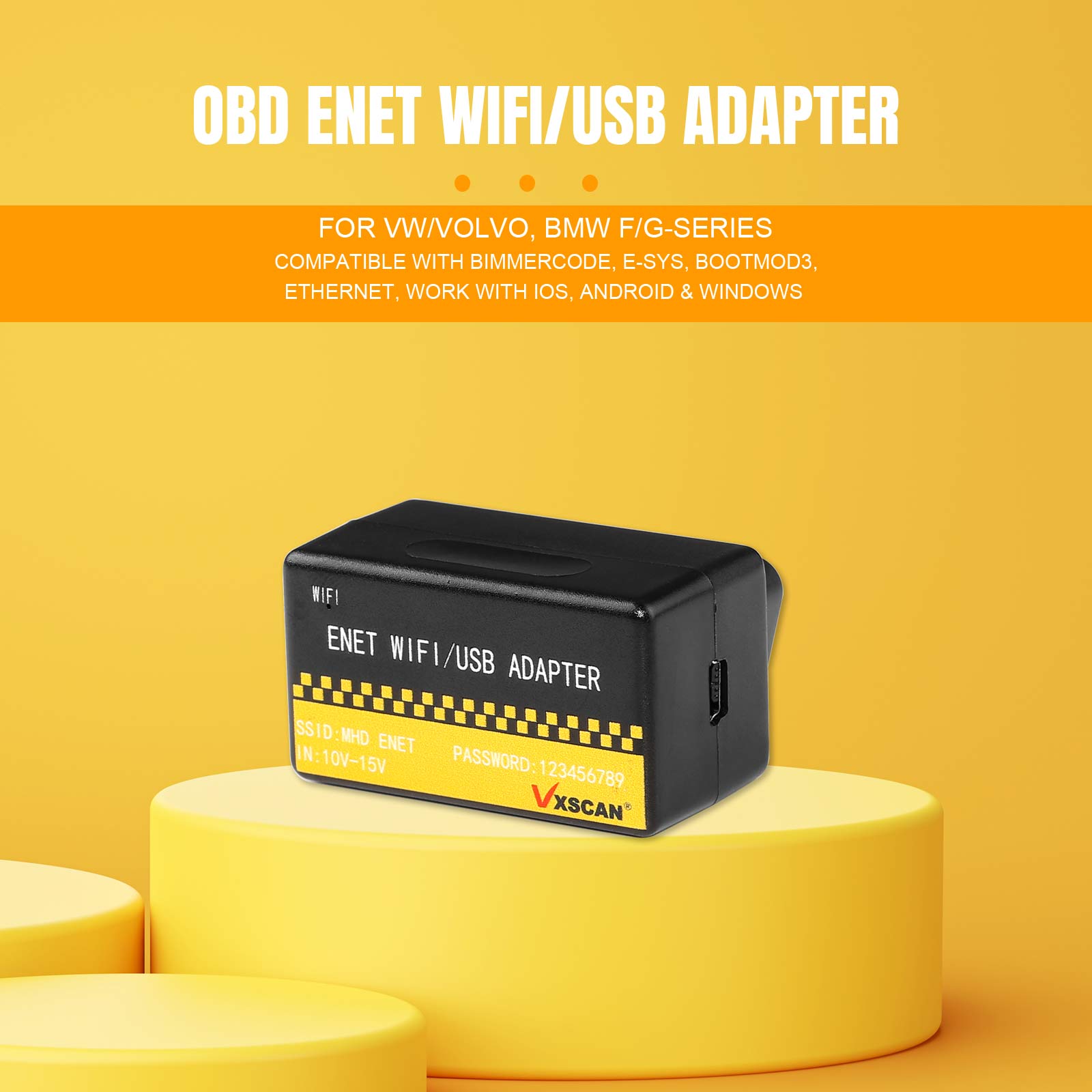 OBD ENET WIFI/USB Adapter For BMW/VW/VOLVO for App ISTA Xentry