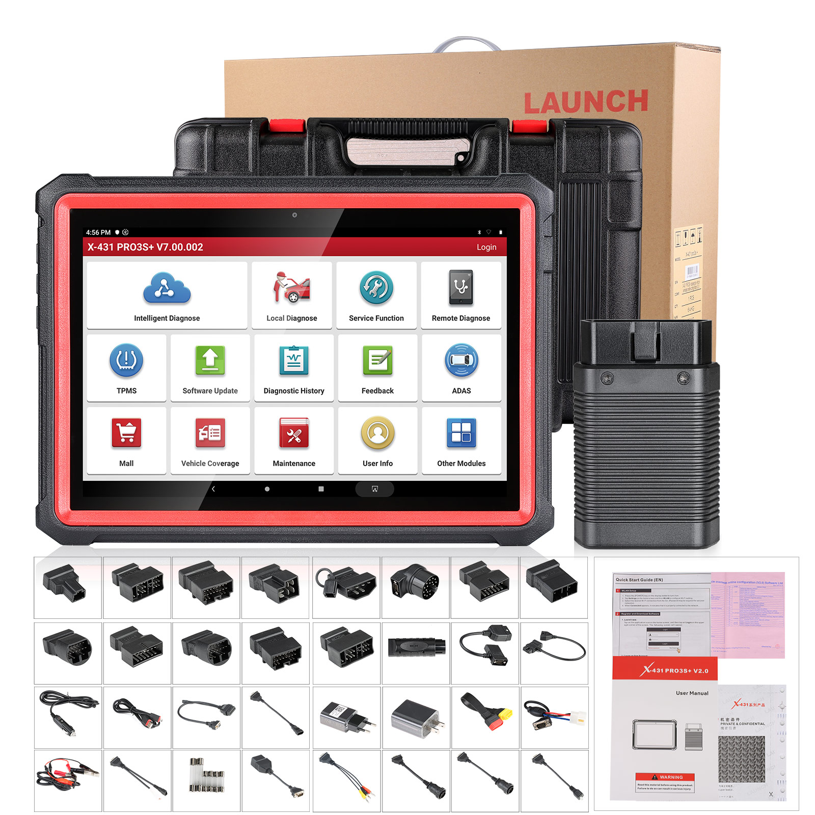 LAUNCH X431 PRO3S+ 10.1 Diagnostic Tool Supports Topology Mapping