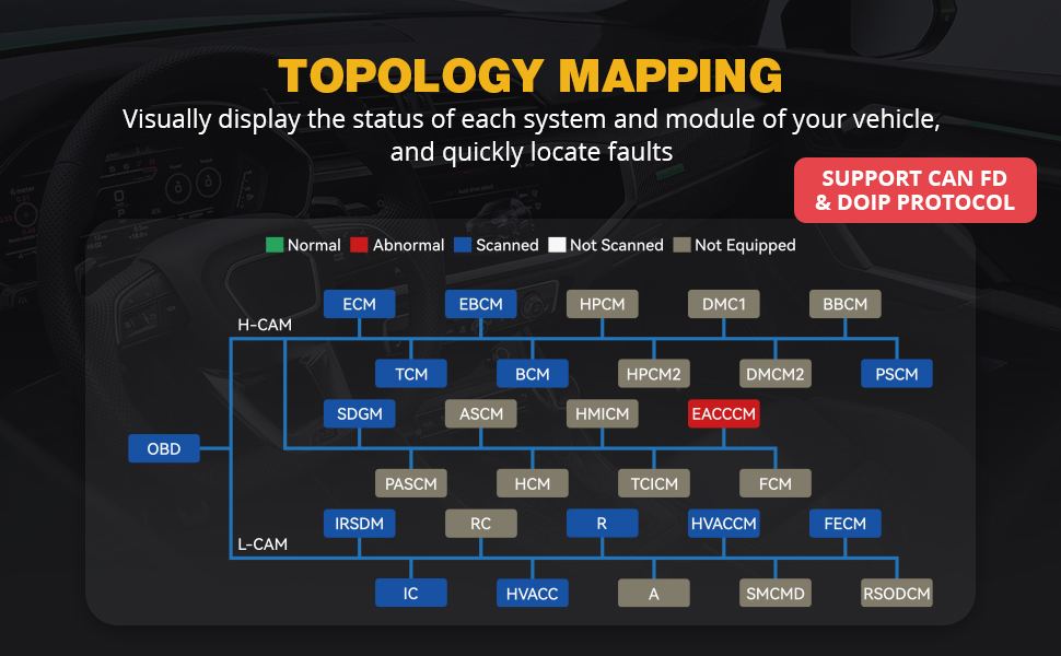 XTOOL D9 PRO topology mapping