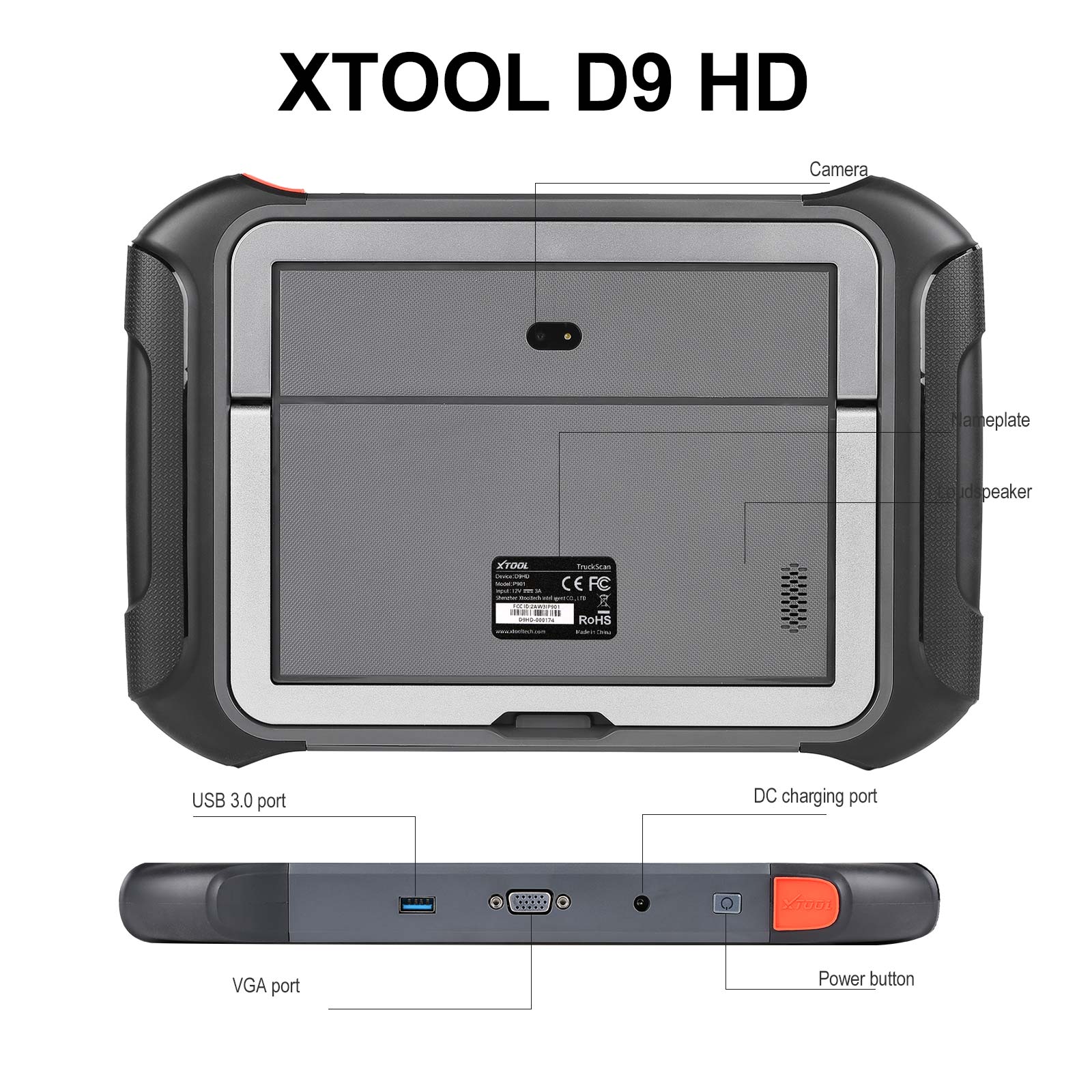 XTOOL D9HD D9 HD Pro 12V Car and 24V Heavy Duty Truck Diagnostic Tool
