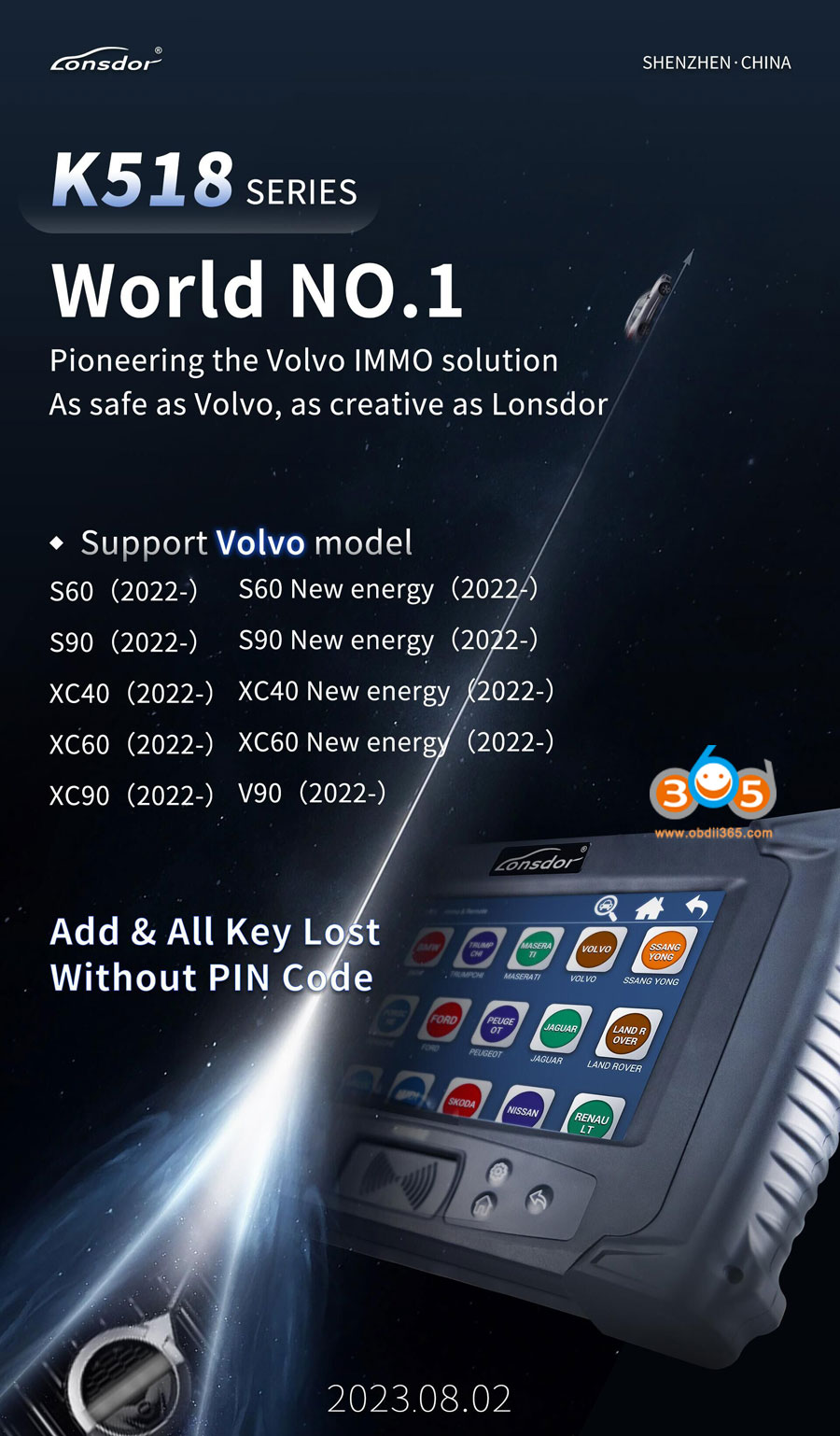 lonsdor k518 update Volvo 2022- key programming