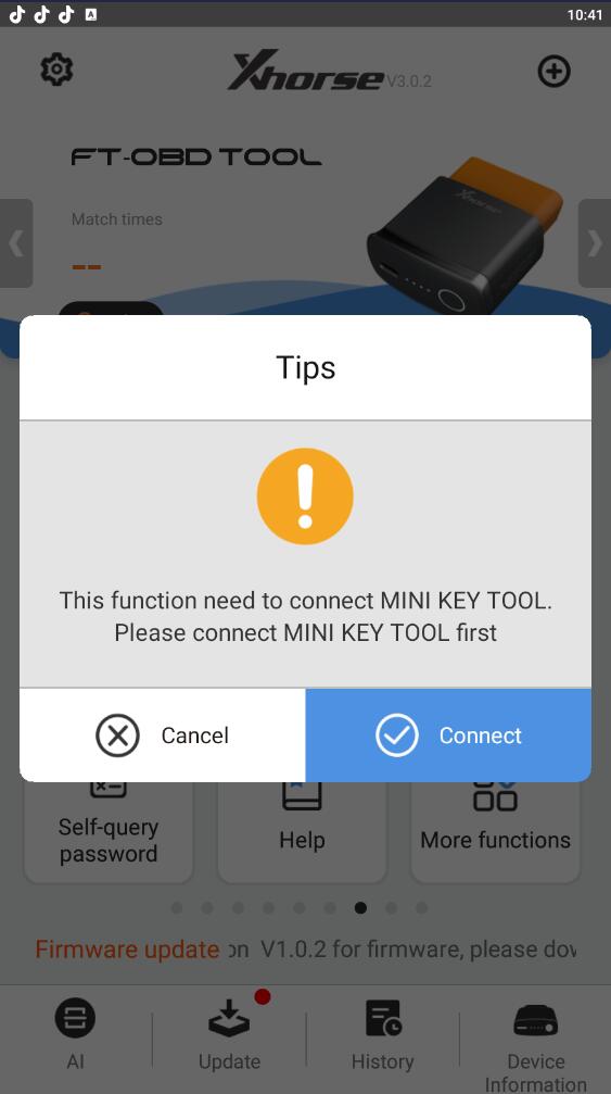 Generate emergency key function requires to work with vvdi mini obd tool