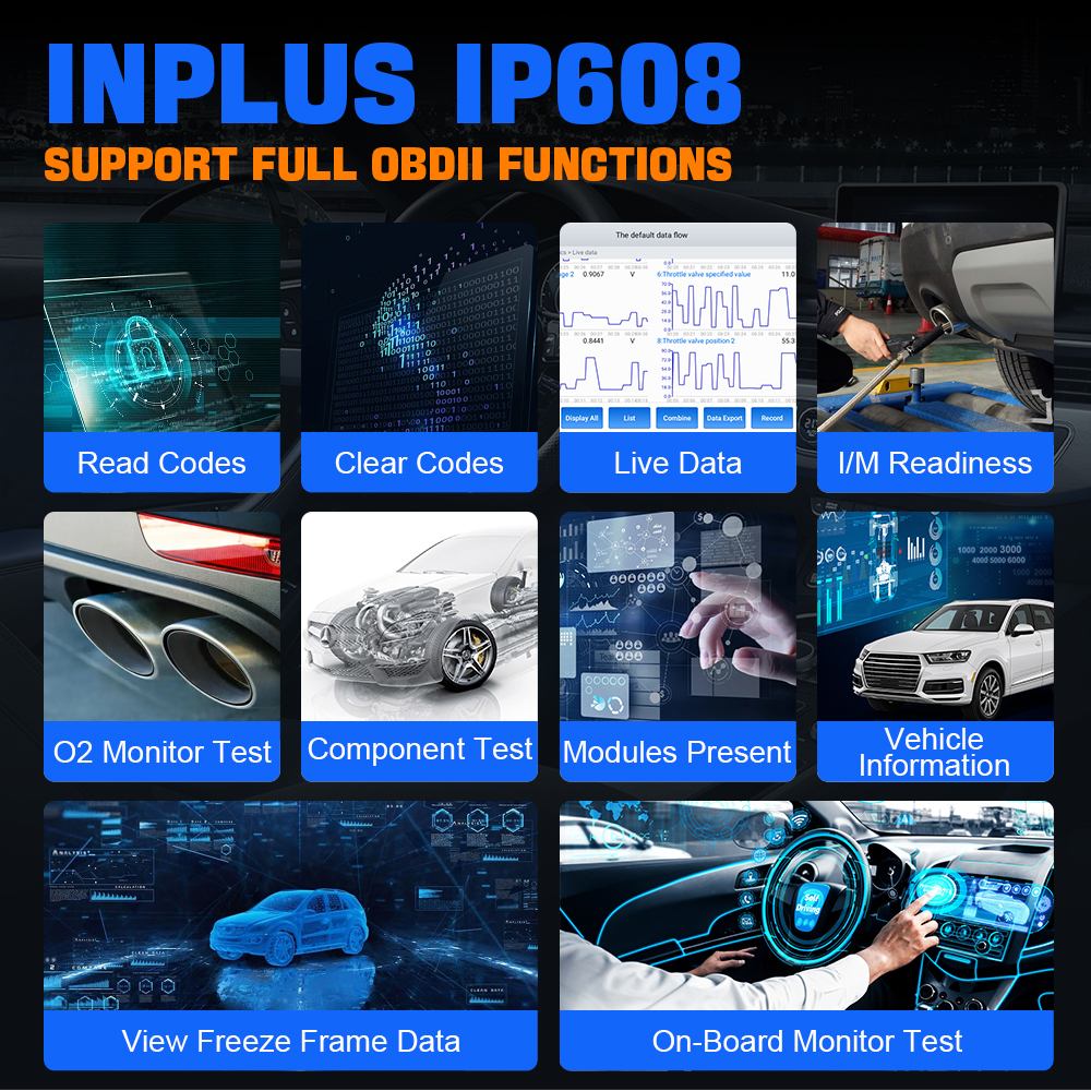 XTOOL InPlus IP608 obd functions