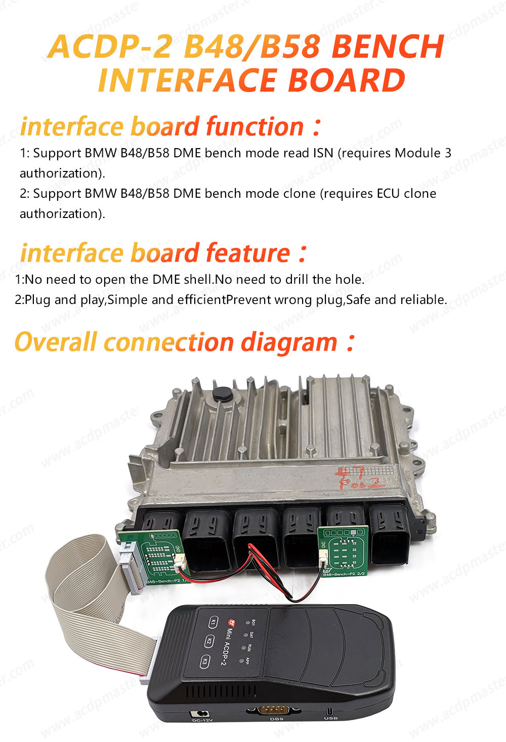 yanhua acdp 2 BMW B48 B58 Bench Interface Board 1