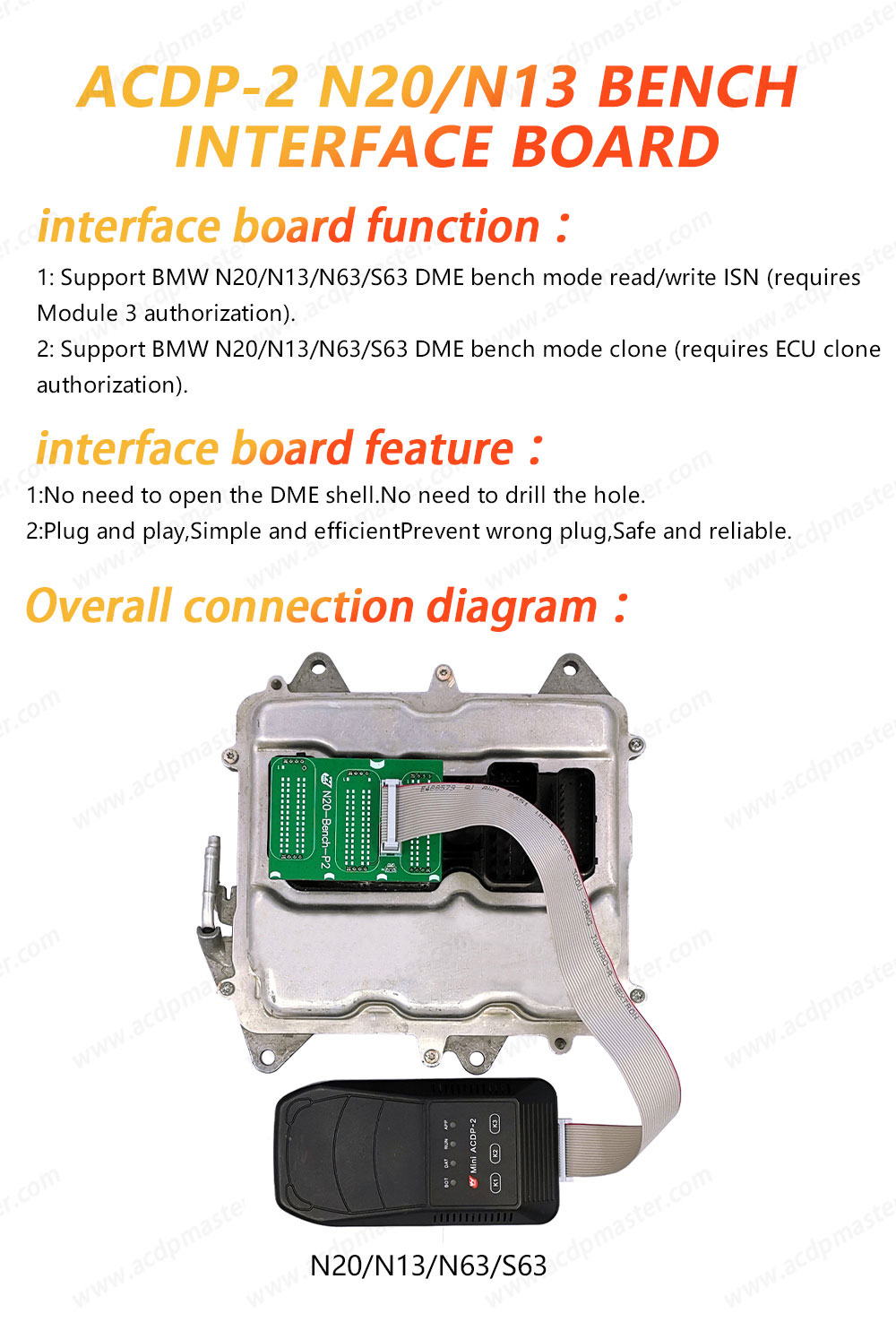 Yanhua Mini ACDP 2 DME N13 N20 Integrated Interface Board  1