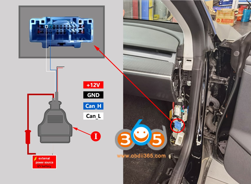 4). Model 3/Y Airbag Unlock Wiring Diagram