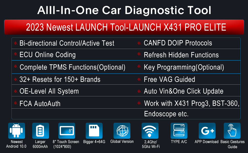 launch x431 pro elite all system diagnostic