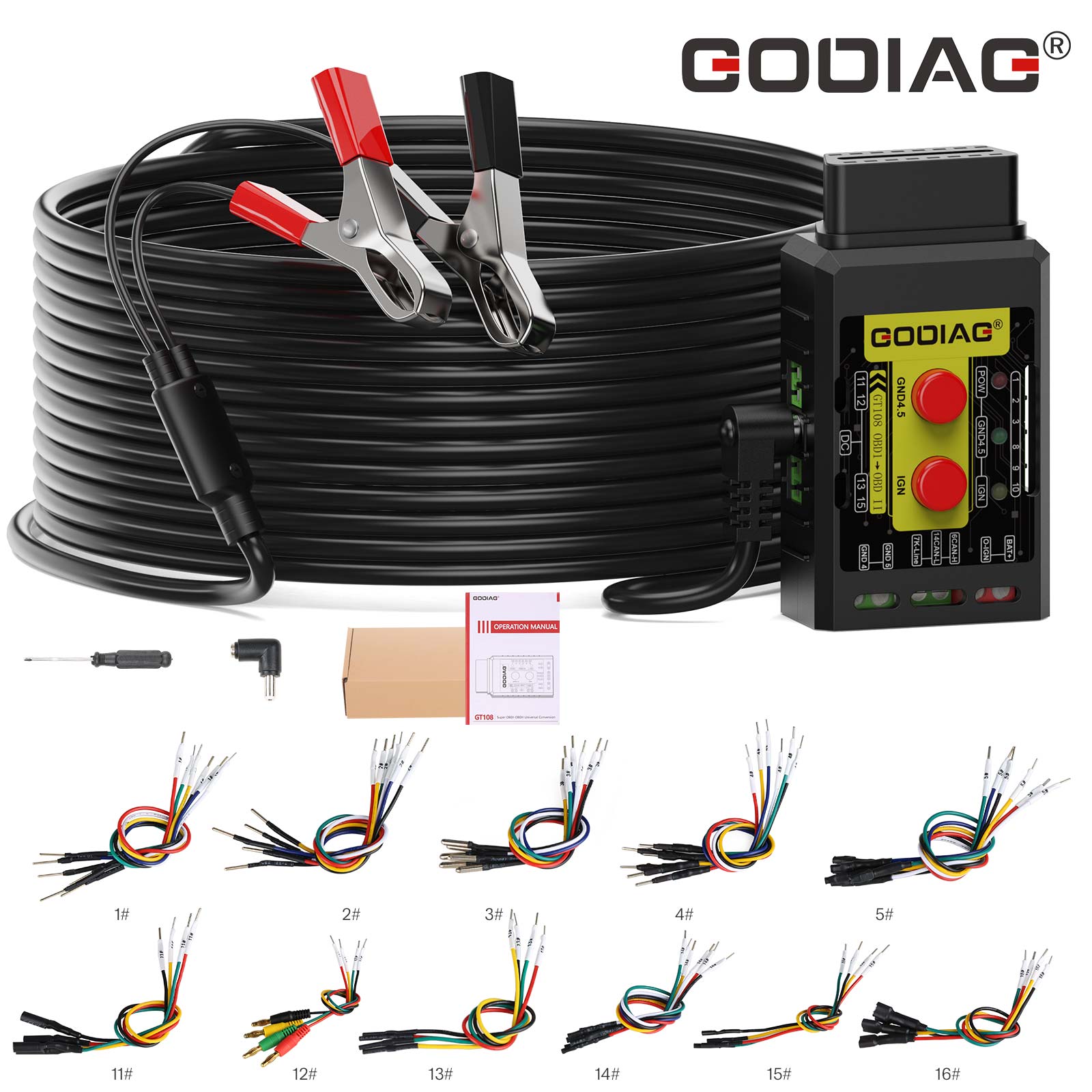 Godiag GT106 24V to 12V Heavy Duty Truck Adapter for Launch X431